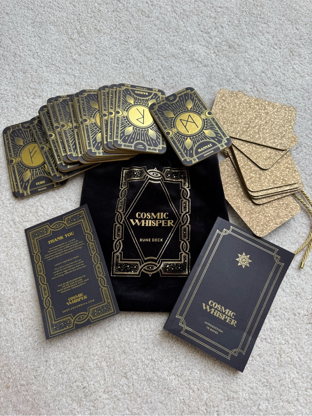 Cosmic Whisper 1st edition Runes by Cocorrina 24 Card Handmade Deck 2019